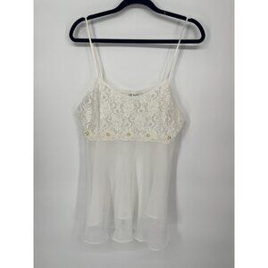 Vintage Cinema Etoile Lace Top Camisole Size Medium Sheer Lingerie